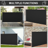 3x1.6M Retractable Side Awning Screen Fence Patio Privacy Divider Black - Image 6
