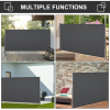 3x1.6M Retractable Side Awning Screen Fence Patio Privacy Divider Grey - Image 6