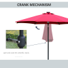 2.7m Garden Parasol Sun Umbrella Patio Summer Shelter w/ LED Solar Light - Image 6