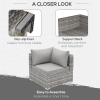 PE Rattan Wicker Corner Sofa Garden Furniture Single Sofa Chair w/ Cushions - Image 6