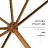 10'x8.2'H Bamboo Wooden Round Market Patio Sun Umbrella Parasol Sunshade Canopy - Image 6