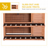 Rabbit Hutch for Two Rabbits Outdoor Guinea Pig Cage w/ Removable Trays, Orange - Image 6