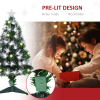 3ft White Light Christmas Tree 90 LEDs Star Topper Tri-Base Pre-Lit Home - Image 6