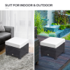 Rattan Footstool Wicker Ottoman with Padded Seat Cushion Furniture 50x50x35 cm - Image 6