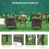 3 Pcs Rattan Bistro Set: 1 x Table, 2 x Chairs - Image 6