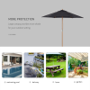 Outsunny Stylish Wooden Parasol - Easy Shade for Outdoor Relaxation - Image 6