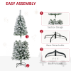 5 Feet Prelit Artificial Snow Flocked Christmas Tree Warm LED Light Green White - Image 6