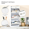 Shoe Cabinet 4 Drawers Storage with Flip Doors Shelves for 18 Pairs White - Image 6
