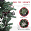HOMCOM 5ft Artificial Prelit Christmas Tree w/ LED Lights, Purple Ornaments - Image 6