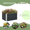 Raised Garden Bed, Elevated Planter Box & Gloves, Grey - Image 5
