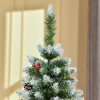 5FT Artificial Christmas Tree Pencil Tree Berries Pinecones Foldable Feet Green - Image 7