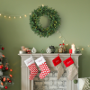 55CM Pre-lit Christmas Wreath 50 Warm White LED Ideal Xmas Artificial Door Deco - Image 7