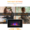 1000W Wall Mounted Tempered Glass Electric Fireplace Heater Black - Image 7