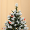 6FT Artificial SnowDipped Christmas Tree Foldable Berries White Pinecones Green - Image 7