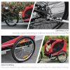 Dog Bike Trailer Pet Cat Carrier for Small Medium Puppy Travel Black and Red - Image 7