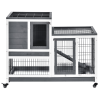 Wooden Rabbit Hutch Bunny Guinea Pigs House Cage Wheels Indoor 110 x 50 x 86cm - Image 7