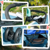 Pet Stroller Foldable Travel Carriage with Brake Basket Adjustable Canopy - Image 7