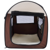 Folding Fabric Soft Pet Crate Dog Cat Travel Carrier Cage Kennel House Brown - Image 7