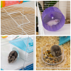 Hamster Cage Rodents House w/ Tubes Exercise Wheel, Water Bottle - Blue - Image 7