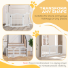 3 Panels Dog Gate w/ Support Feet Fence Safety Barrier Freestanding Wood White - Image 7