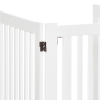 MDF Dog Gate Step over Panel Fence Expandable Folding w/Latch Support Feet White - Image 7