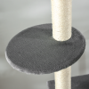 238-270cm Floor to Ceiling Cat Tree Tower w/ Scratching Post Hammock House Grey - Image 7