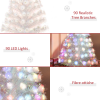 3FT Pre-Lit Artificial Christmas Tree w/ Fibre Optic LED Lights Xmas White - Image 7