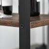 3PC Industrial Bar Height Dining Table Set With 2 Stools & Side Shelf, - Image 7