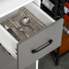 Kitchen Buffet 2 Cabinets, 3 Drawers Countertop, 60x40x150cm, Grey White - Image 7