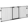 Pet Gate 3-Panel Dog Playpen for Indoor Stair Barrier W/ Walk Through Door Black - Image 7