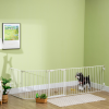 Pet Gate 5-Panel Dog Playpen for Indoor Stair Barrier W/ Walk Through Door White - Image 7