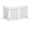 Foldable Dog Gate Freestanding Wooden Pet Barrier w/ 3 Panels, 2 Support Feet - Image 7