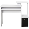 Computer Desk with Sliding Keyboard Tray Storage Drawer Shelf White - Image 7