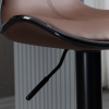 Set of 2, Barstools with Footrest and Backrest, Steel Frame Gas Lift Brown - Image 7