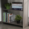 L-Shaped Corner Computer Desk & 2-Tier Side Shelves Wide Table Top Grey - Image 7