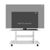 TV Stand Bookshelf Cabinet Modern 3 Tier shelf Storage Wheels in White - Image 7