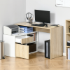 L-Shaped Corner Computer Desk Oak and White - Image 7