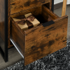 Industrial 3-Drawer Storage Chest Metal Frame Freestanding Unit Brown - Image 7