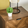 Side Cabinetwith 2 Storage Drawer Unit Herringbone Pattern, Walnut Brown - Image 7