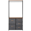 175x83cm Freestanding Clothes Hanger Storage Unit SteelBlack Brown Coat Rack - Image 7