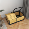 PawHut Wooden Tortoise House, Small Pet Reptile with Hide Shelter Den and Run - Image 7
