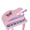 37 Key Musical Mini Piano Electrionic Keyboard Microphone Stool Pink - Image 7