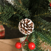 4FT Artificial SnowDipped Christmas Tree Foldable Berries White Pinecones Green - Image 7