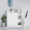 Shoe Storage Cabinet Home 2 Doors w/Adjustable 4 Shelves White - Image 7