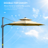 3m Cantilever Parasol w/ Solar Lights Power Bank Garden Umbrella 2-Tier Roof - Image 7