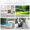 Outdoor Patio Furniture Single Rattan Sofa Chair Padded Cushion - Image 7