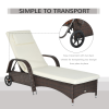 Adjustable Rattan Sun Lounger Outdoor Recliner w/ Cushion Garden Pool - Image 7
