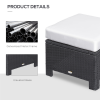 Rattan Footstool Wicker Ottoman with Padded Seat Cushion Furniture 50x50x35 cm - Image 7