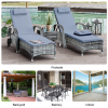 Garden Rattan Furniture 3 PC Sun Lounger Recliner Set & Side Table Patio Wicker - Image 7