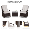 Rattan Garden Furniture 3 PCs Sofa Chair Table Bistro Set Wicker Weave - Image 7